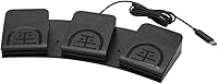 iKKEGOL Upgraded USB Triple Foot Pedal Switch: Programmable 3-Key Footswitch for Keyboard, Mouse, Gaming, Macros & Hands-Free Control