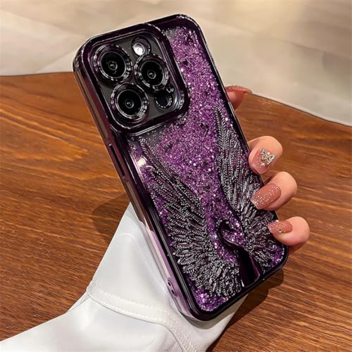 Coque iPhone 15 sable mouvant violet foncé motif cygne pour vos sorties