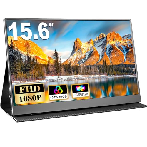 COOLHOOD Monitor Portatile, 15,6 Pollici Portable Monitor IPS 100% SRGB,