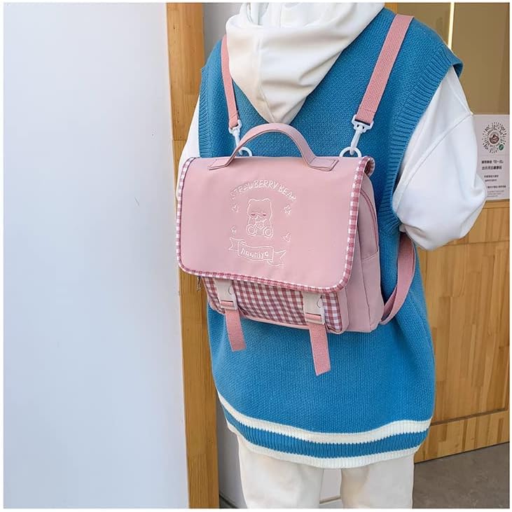 Miniatura 3 de Mochila japonesa Kawaii con orejas de conejito con lindo manga para niña, mochila escolar para libros, bolsa para estudiantes adolescentes JK,