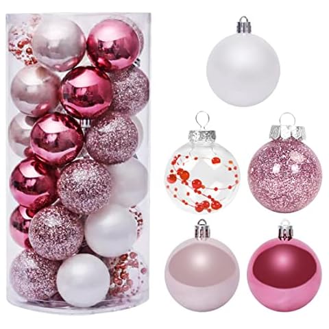Bolas de Navidad Oro Rosa 6CM, 30 PCS Cover
