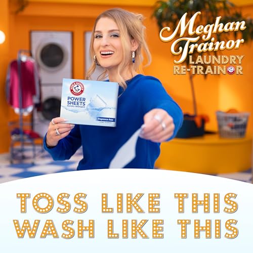 Image of ARM & HAMMER 5in1 Power Sheets Laundry Detergent, Free & Clear, up to 100 Small Loads, 50 Count (Pack of 6)
