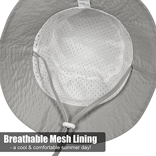 Poroka 4 Pack Baby Toddler Sun Hat Summer UPF 50+ Sun Protection Bucket Hat Adjustable Wide Brim Beach Hats for Girls Boys3