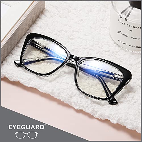 Image of EYEGUARD Blue Light Reading Glasses for Women TR90 Cat Eye Computer Eyeglasses Fashion Spring Hinge Readers