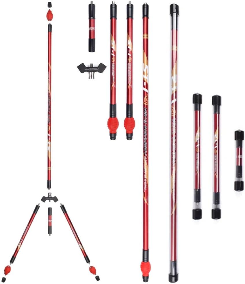 Archery Carbon Fiber Balance Bar Stabilizer Kit - 5/12/30 Inch, Comes with Main Rod, Side Rod, Extend Rod, Rubber Stabilizer Ball & Counter Weight for Recurve & Compound Bows