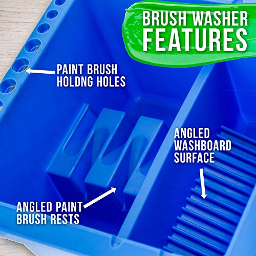 U.S. Art Supply BW-3535 12 Hole Multi-Function Plastic Brush Washer, Cleaner And Holder thumb #3
