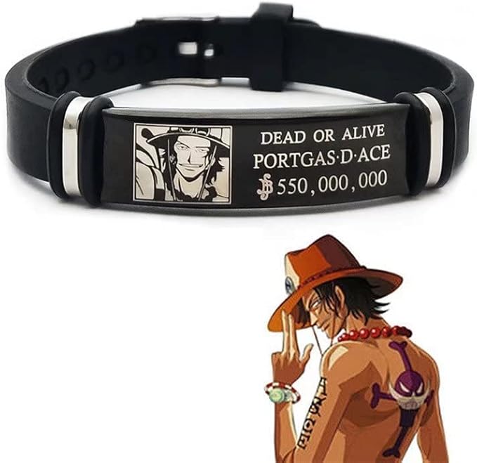 Amazon 即納品 リストバンド One Piece ワンピース ルフィ ゾロ ナミ ブレスレット 懸賞金 萌えグッズ 周辺 装飾 かっこいい 通勤 通学 プレゼント お誕生日 調節可能 ボックス付き ブラック エース コスプレ 仮装 通販