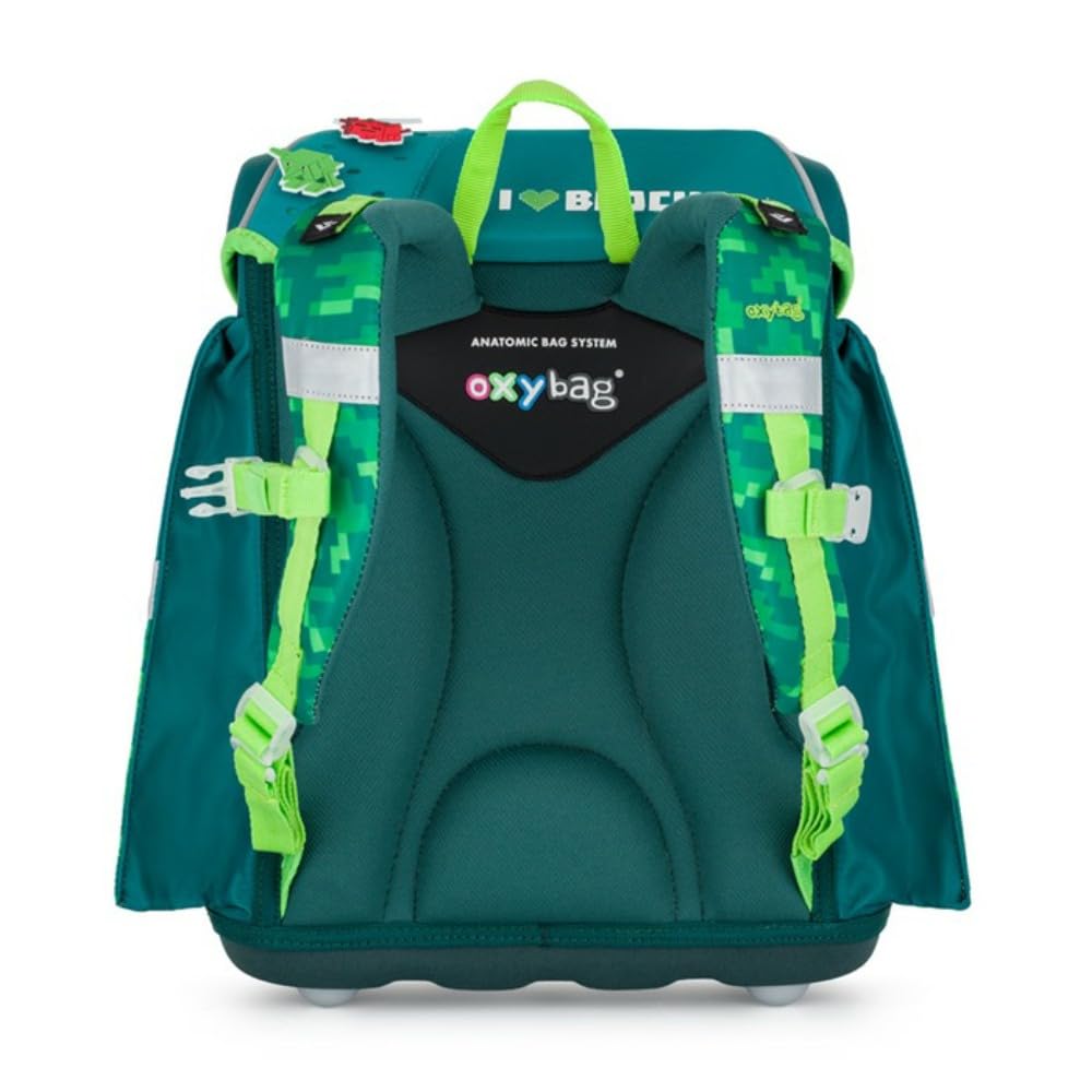 Playworld Gaming Pixel Oxb Premium Light Schulranzen-Set mit Brotdose, Trinkflasche, Heftbox, Brustbeutel (9tlg. mit Sporttasche und Schultüte)