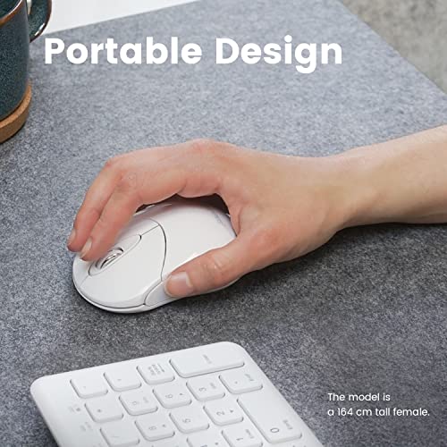 Image of Perixx PERIMICE-802W Wireless Bluetooth Mouse - Portable Design for Windows, iOS, and Android Tablet - White