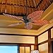 Honeywell Ceiling Fans Willow View, 52 Inch Tropical Indoor Ceiling Fan with No Light, Pull Chain, Three Mounting Options, Hand Carved Wooden Leaf Blades - 50501-01 (Bronze)