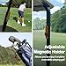 ROWFEN Magnetic Golf Cart Accessories - Adjustable Silicone Stand Clip Holder with Built-in Magnet, Holds 45-70 Rings, Perfect for Golfing, Grilling, Fishing, Travel & Outdoor Adventures (Black+Blue)