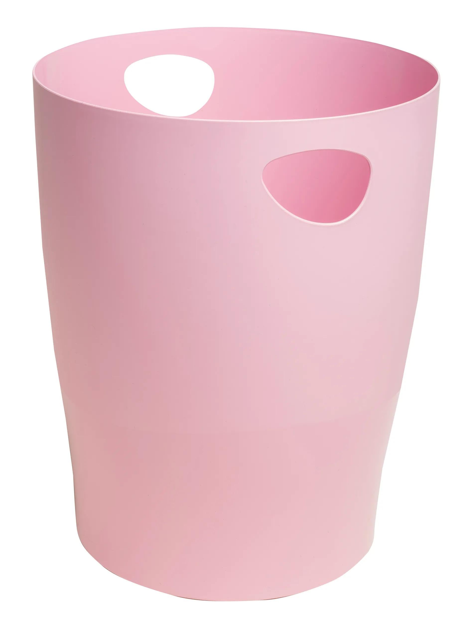 EXACOMPTA - Nr ref. 45371D - 1 kosz na papier z uchwytami ECOBIN Autentik - Duża pojemność 15 litrów - Wymiary 26,3 x 26,3 x 33,5 cm - do biura lub domu - Candy Pink