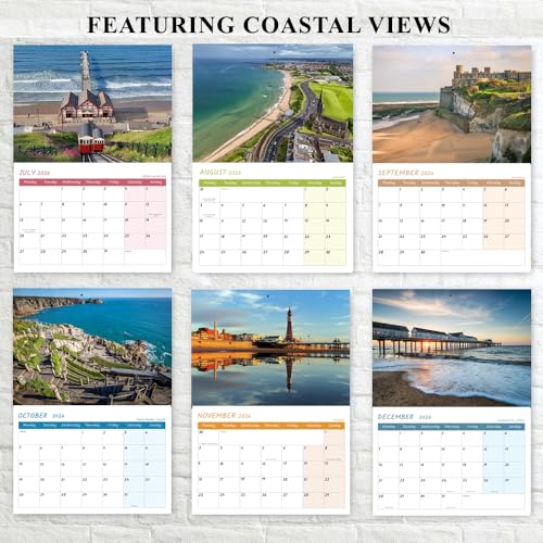 A4 British Coast Calendar 2026 12 Month to View Wall Calendar 2026 A3 When Open Coastal Calendar 2026 UK Coasts Papa Prints - Image 4