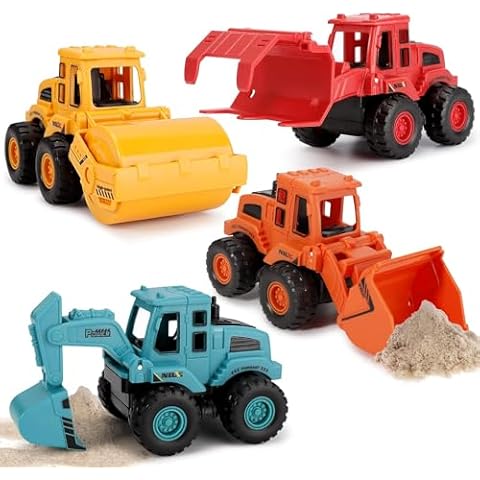 ausurme 4Pcs Friction Powered Construction Toys Cover
