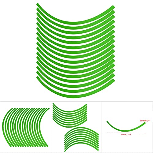 Radaufkleber Reflektierender Nadelstreifen Universal Car Motorcelcel Decal Tape Decoration Film(Grün)