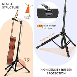 CAHAYA Support de guitare avec trépied à verrouillage automatique par gravité, Pliable et portable Support de guitare… - Les Beatles, Paul McCartney, John Lennon, RIngo Starr, George Harrison CAHAYA Support de guitare avec trépied à verrouillage automatique par gravité, Pliable et portable Support de guitare… – Image 3