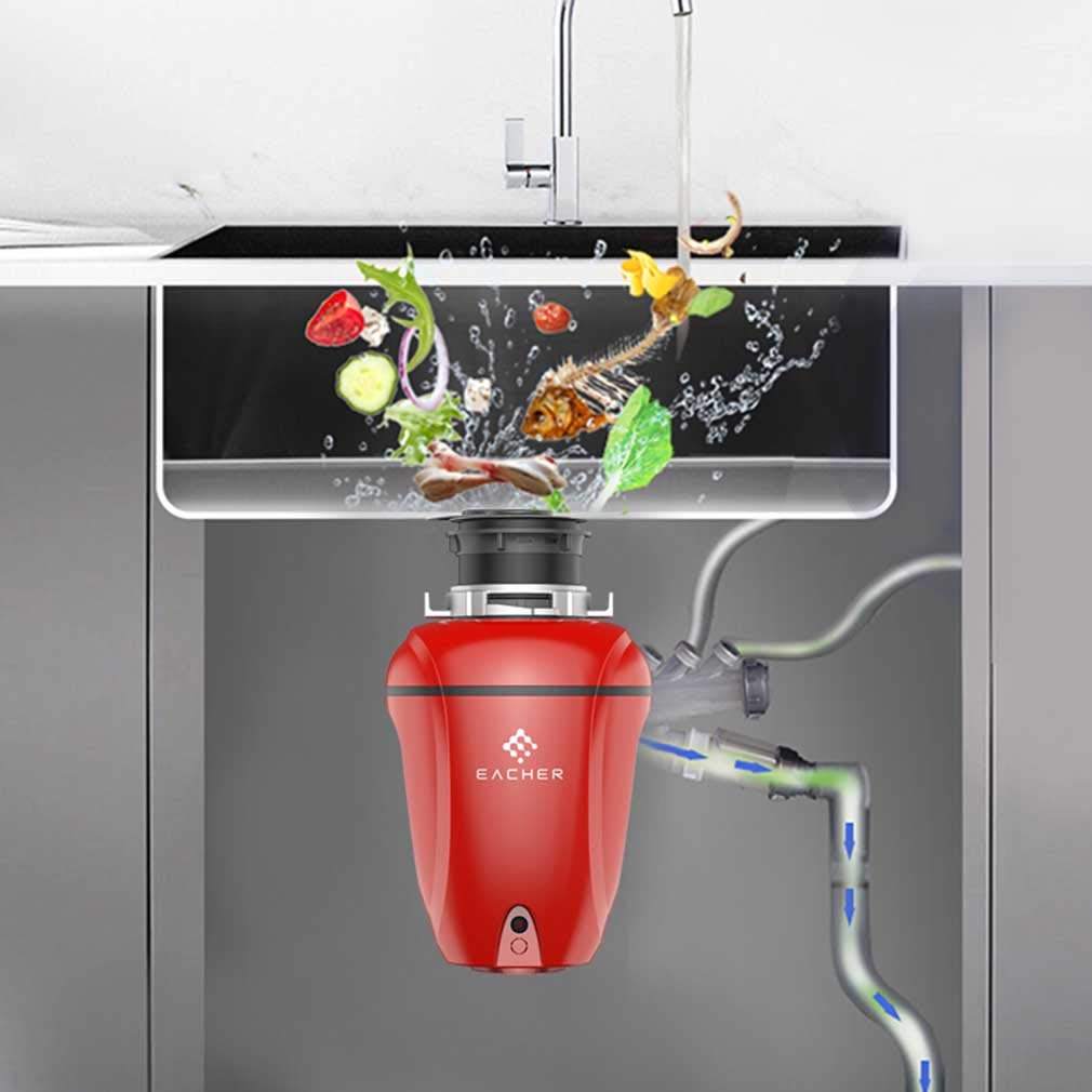Durable Silencieux Broyeur de déchets Alimentaires Élimination des ordures ménagères Puissant, Robuste, Facile à Installer Chambre de broyage de 1100 ML Cuisine
