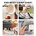Q QUDOS Silicon Camping Cooking Set - 14 Pcs Camping Utensil Set with Portable Waterproof Polyester Case - Heat Resistant Camping Cooking Utensils for Traveling, Picnic & Camp Stuff