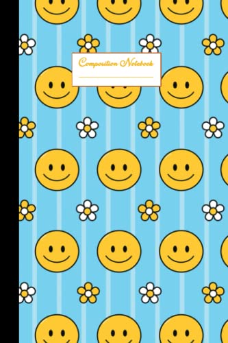 Kawaii Smiley Face Composition Notebook - 6x9 College Ruled Cute Notebook School Supplies image 2