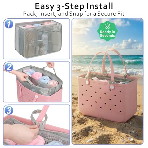 F-color Beach Bag Organizer with 10 Pockets