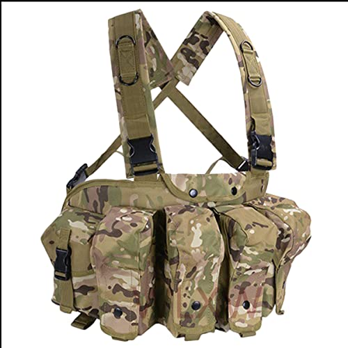 Army AK Chest Tactical Vest, Military Tactical Chest Rig,Tactical Vest with Multi-Pockets,CP