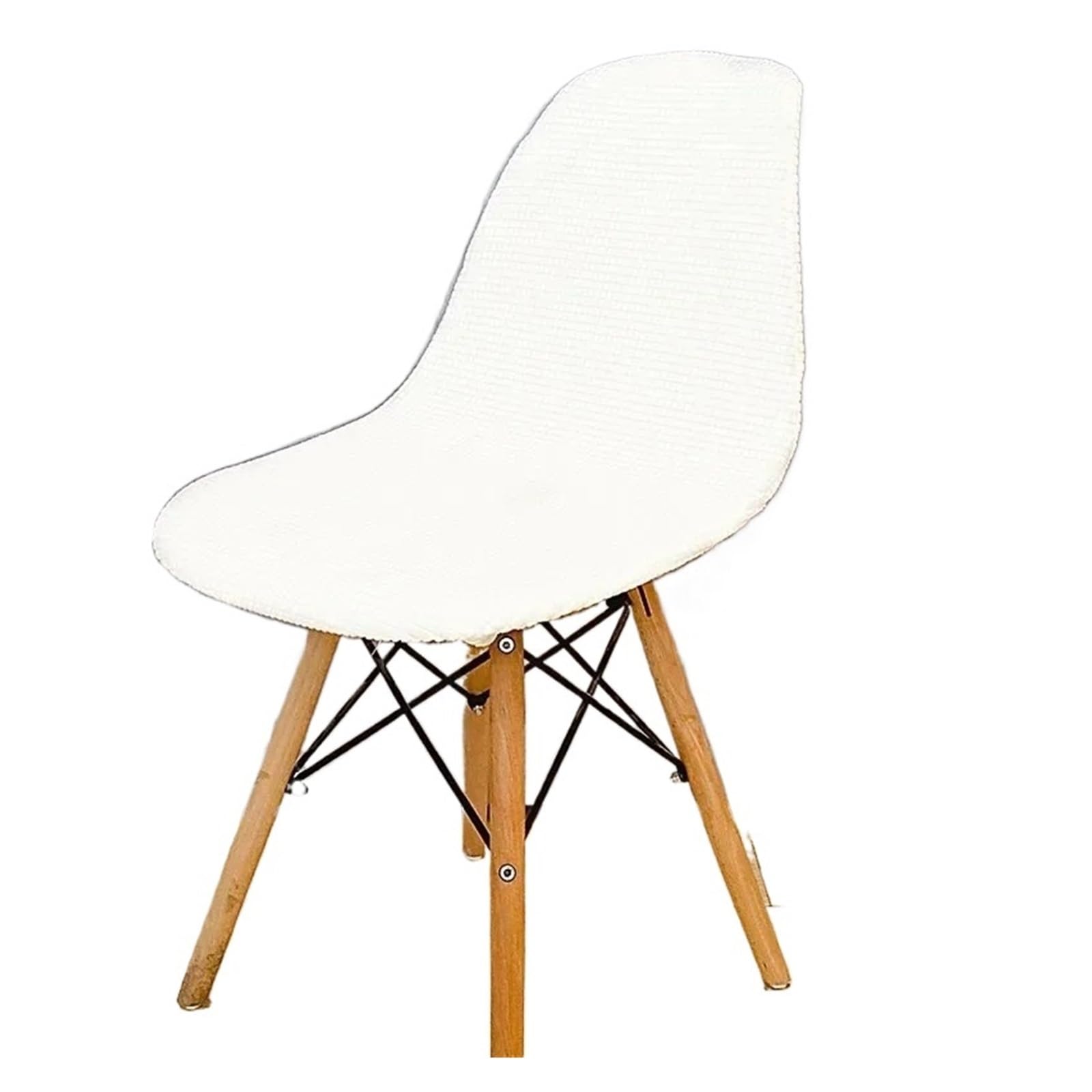 NFEKLFI Chair Cover Polar Fleece Shell Chair Cover Solid Color Jacquard Dining Slipcover Stretch Anti-dust Seat For Living Room Home for home(White)