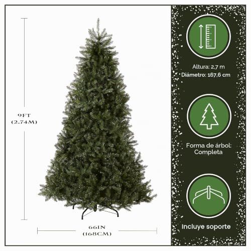 Miniatura 4 de National Tree Company Árbol De Navidad Artificial Completo, Verde, Abeto Dunhill, Incluye Soporte, 9 Pies