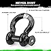 Shackles 3/4'' D Ring Shackle 41,887Ib Capacity with 7/8'' Screw Pin and Shackle Isolator Tow Strap Winch for Jeep Wrangler YJ, TJ, JK and JL Vehicle Recovery (2 Pack)