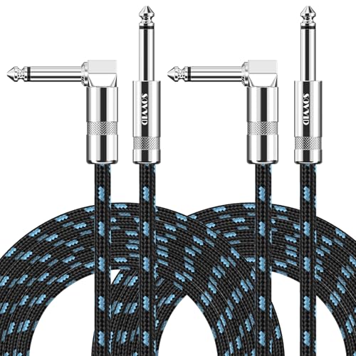 Sovvid 15FT 2 Pack Instrument Cable - Electric & Bass Guitar...