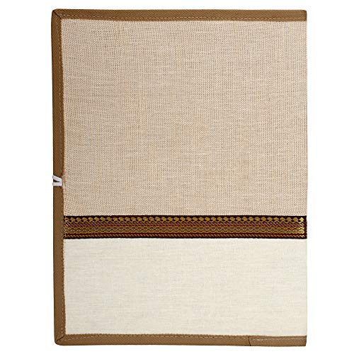 Image of FutureX Printed Fabric File Folders for Certificates, Document Holder, Jute Conference Folder (Size: A4,Royal White, Pack of 2)