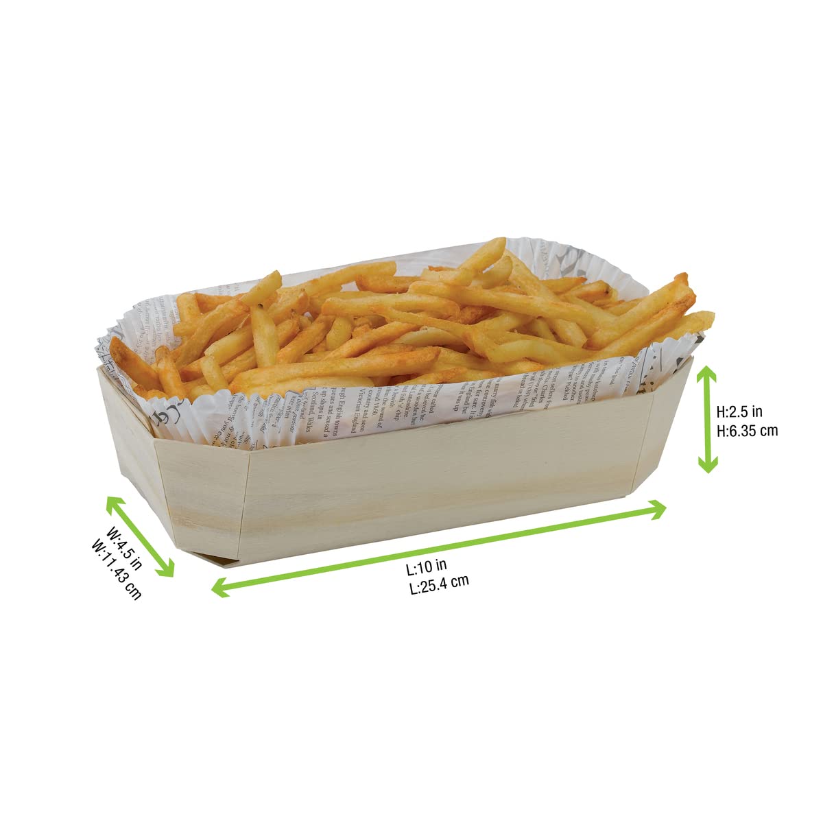 PacknWood Abbonpanza Wooden Baking Molds - Case Of 100, 30 Oz, 10x4.5x2.5", With Liners, Oven Safe