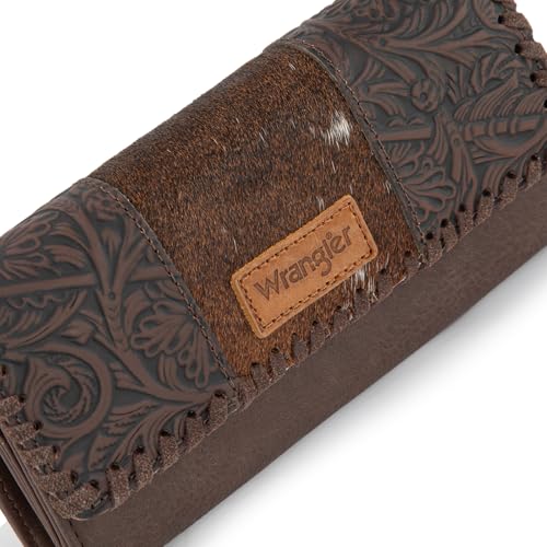 Image of Montana West X Wrangler Western Wallets for Women Trifold Wristlet Wallets Large Capacity Women Clutch Wallet with Coin Purse