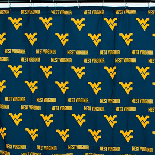 Image of College Covers Everything Comfy West Virginia Mountaineers Bright and Colorful Shower Curtain Cover 70 inch x 72 inch