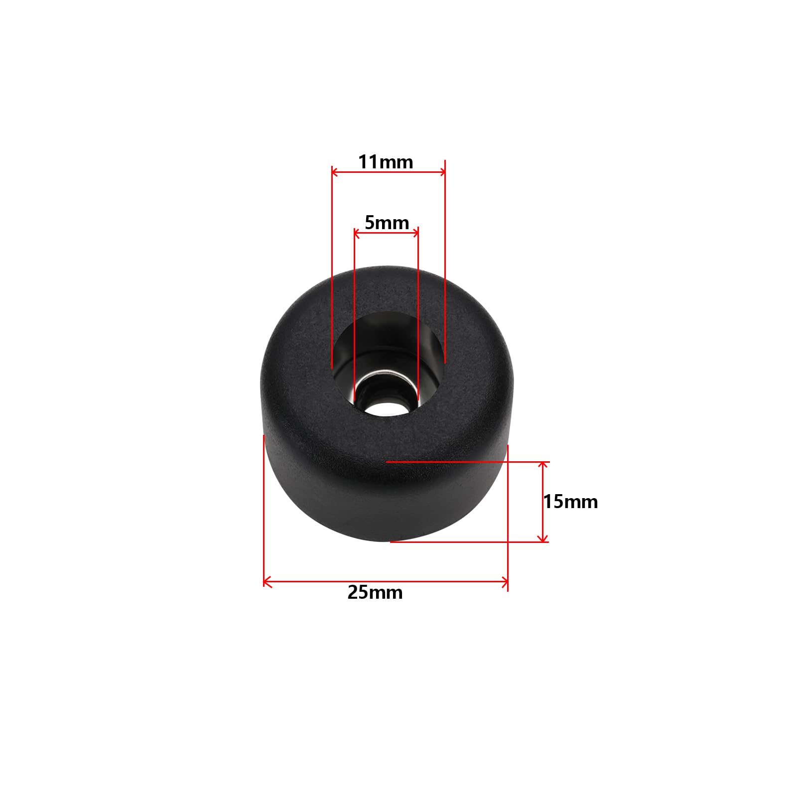SG Store 16PCS Speaker Rubber Feet with Stainless Washer 25x15mm Round Rubber Feet for Subwoofer Speaker Road Case Furniture Feet Black - Image 4