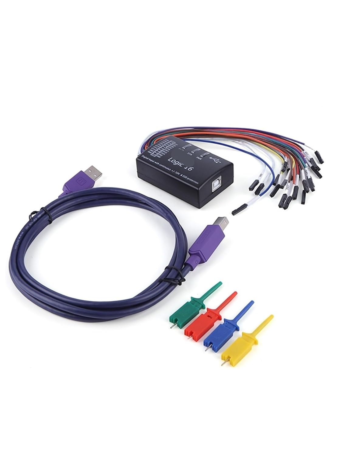 1pc 16 Channels Logic Instruments 100M Maximum Sampling Rate Protocol Parsing Analyzer USB2.0 Cable Parameters Setting Instruments