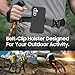 Jackpot Wireless Designed for Samsung Galaxy S24 FE Case with Belt Clip Holster, Built-in Screen Protector, Anti-Drop, Shockproof, with Kickstand, Heavy Duty Protection (Black)