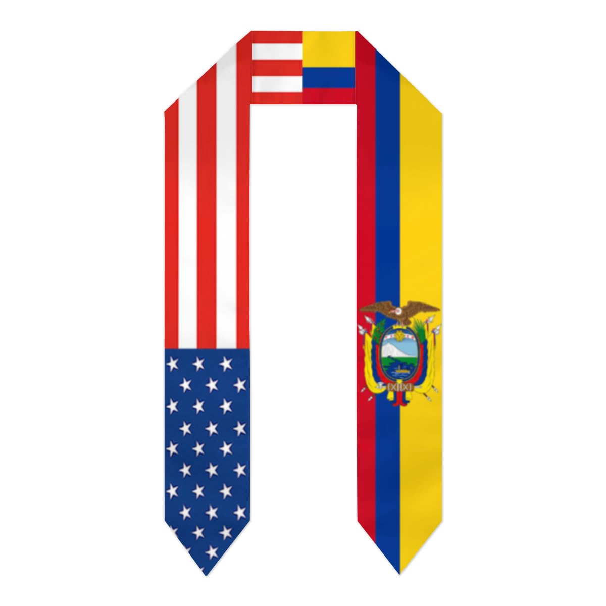 Ecuador Ecuadorian Ecuadorean America Flag Graduation Stole Gradution Sash Class of 2024/2025 Satin Graduation Stole for Men Women 72 inches Length