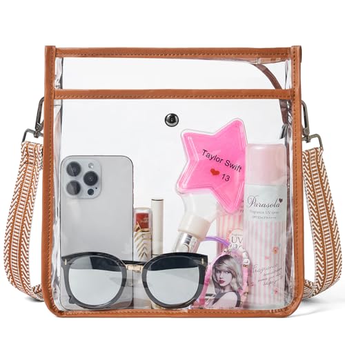 Image of Bluome Clear Bag for Stadium Events 12x12x6, Clear Purses Stadium Bag Crossbody Purses for Concerts Football Games Travel
