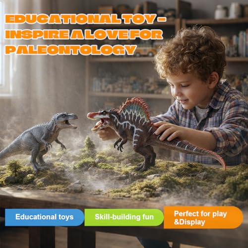 Image of PATPAT 14.5 inch Spinosaurus Toy, Realistic Spinosaurus Action Figure with Action Jaw, Collectible Jurassic Dinosaur Toy for Kids Gift, Educational Play & Home Decoration, 37x18x10cm