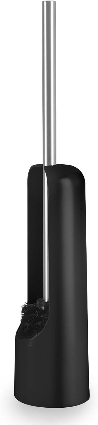 Umbra Touch Toilet Brush with Open Back Hideaway Holder, Black