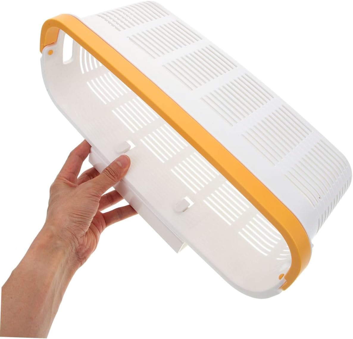 Luxshiny 2pcs Plastic Bedside Storage Basket Handles Hanging Organizer for Dormitory Use Sundries Organizer for Bedside and Desktop Sturdy and Compact Design