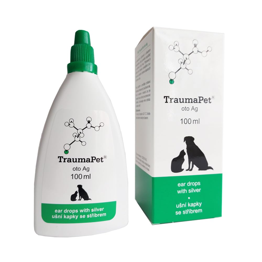 TraumaPet® OTO AG 100ml: Gocce per Le Orecchie con Argento Colloidale NanoComplex® | per la Cura di Cani, Gatti, Cavalli e Altri Piccoli Animali Domestici.
