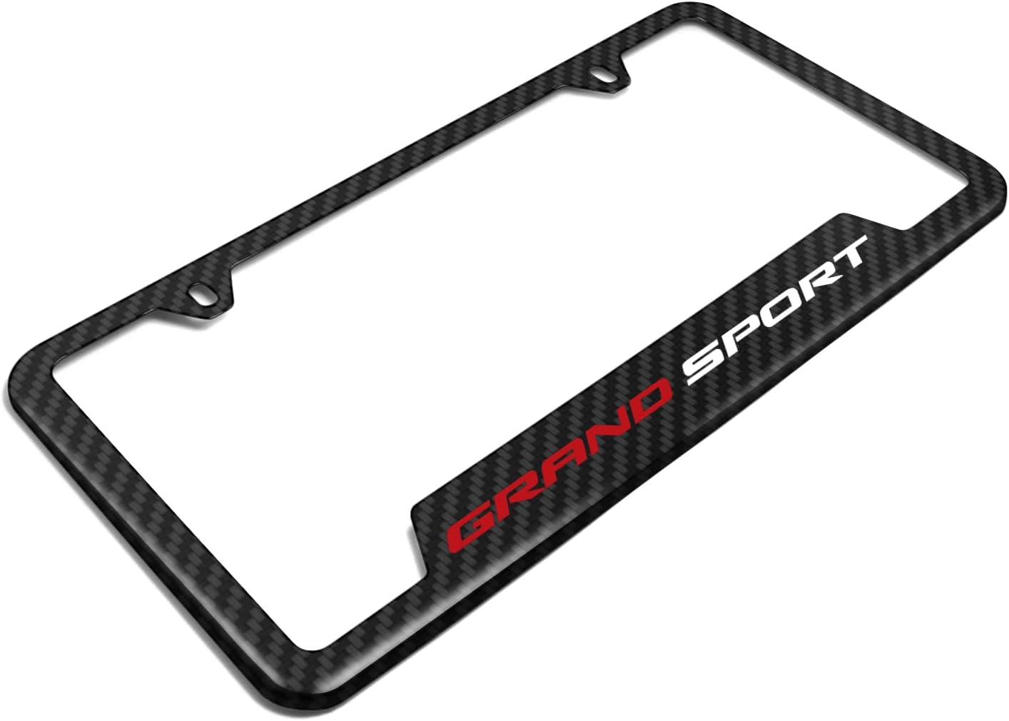 iPick Image for Chevrolet Corvette C7 Grand-Sport Black Carbon Fiber Texture ABS Plastic 50 States License Plate Frame is Official Licensed