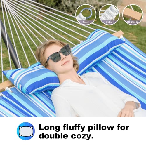 Image of GAFETE 2 Person Hammock with Stand for Outside, Heavy Duty Steel Stand