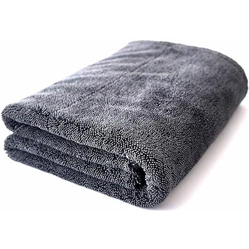 Extra Large Premium Microfiber Towels for Car Detail Streak Free, Holds Up to 9 lbs, 1400 GSM Ultra Soft, Super Absorbent, Twisted Loop Design, One-Pass Auto Car Drying Towel, Trucks, SUVs, 24″ x 36″