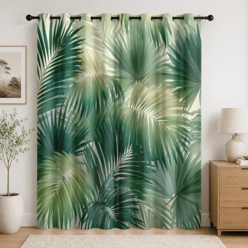 Draperies occultantes de qualité supérieure style jungle vert - 2