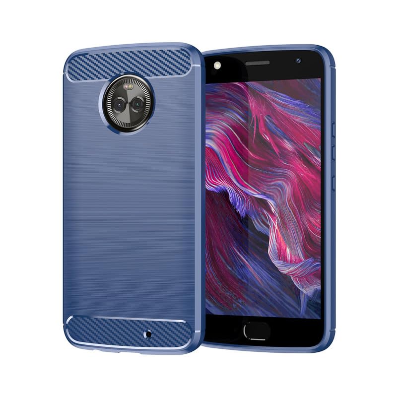 Image of Hybrid Carbon Fiber Back Case for Moto X4 (Blue)