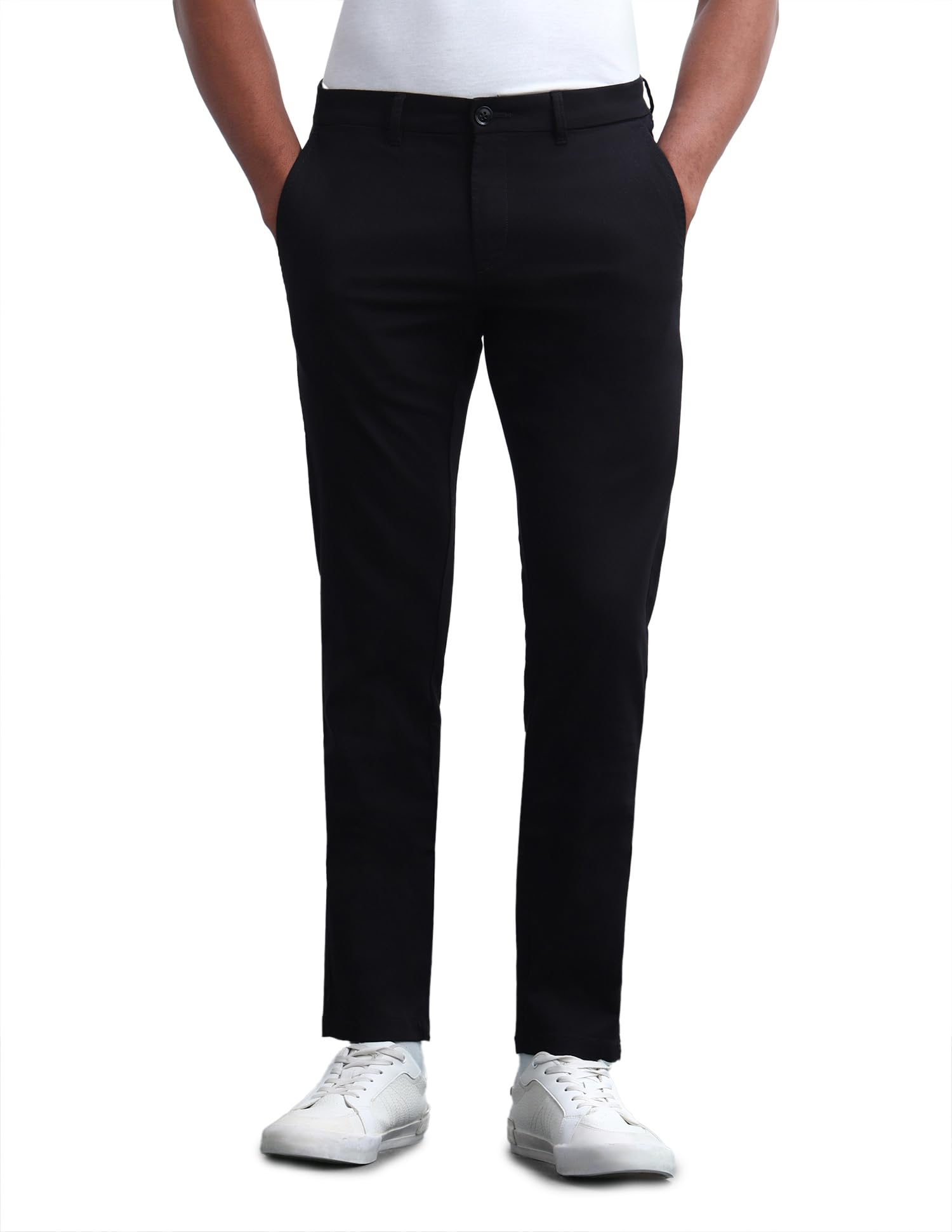 flying machine Men's Slim Tapered Fit Trousers| Self-Design | Mid Rise-picture-23