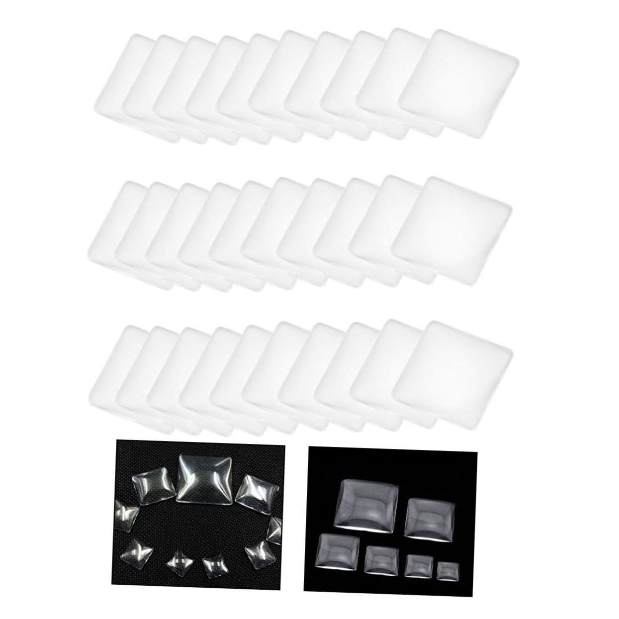 Housoutil Cabochons en Verre 25 Mm pour Fabrication de Bijoux, Patch Pierres Précieuses Transparent, Lot de 100 Pièces, Artisanat Créatif, Accessoires Diy, Décoration Bijoux et Loisirs Créatifs