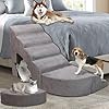 Foam Dog Stairs & Steps Ramps for High Beds 30 inches Tall for Small Dogs and Cats, LitaiL 6 Step Pet Stairs Steps for High Beds 30 inch Large Dogs, Non-Slip Dog Ramps for Older Cat